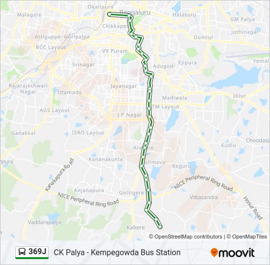 369J bus Line Map