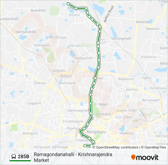 285B Bus Line Map
