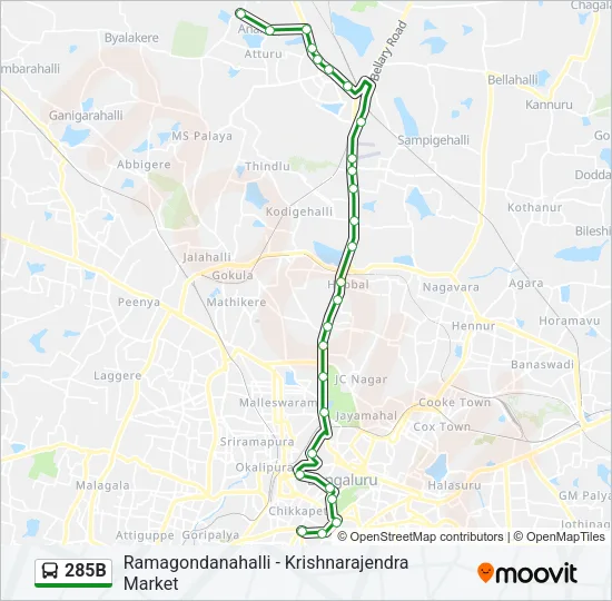 285B Bus Line Map