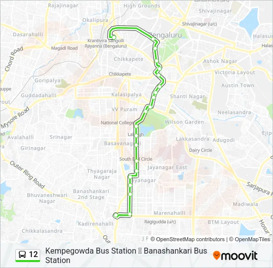 12 Bus Line Map