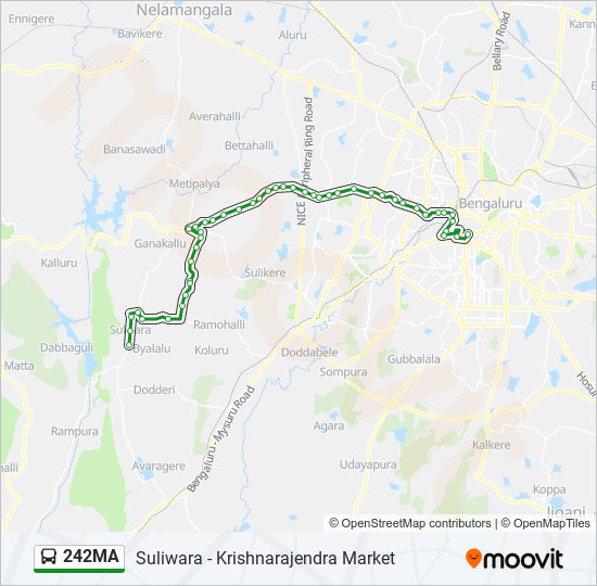 242MA bus Line Map