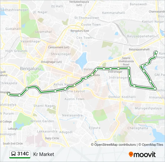 314C Bus Line Map