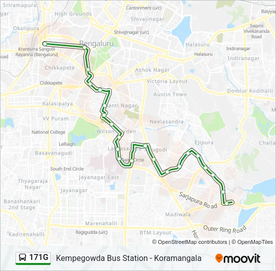 171G Bus Line Map
