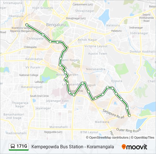 171G bus Line Map