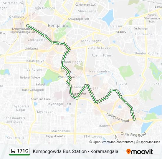 171G Bus Line Map