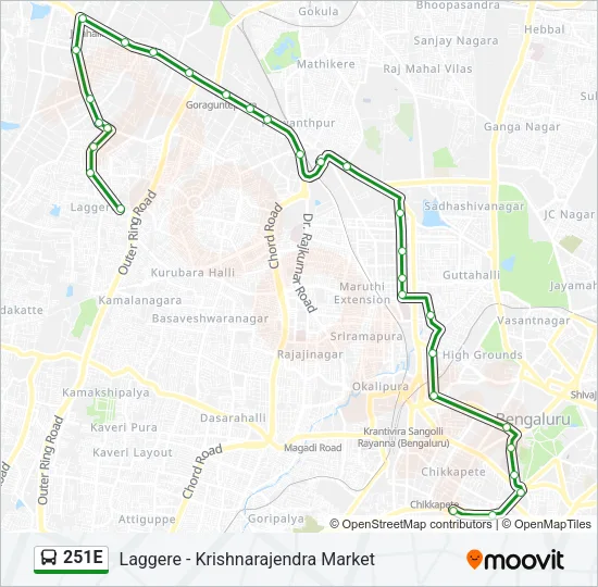 251E Bus Line Map