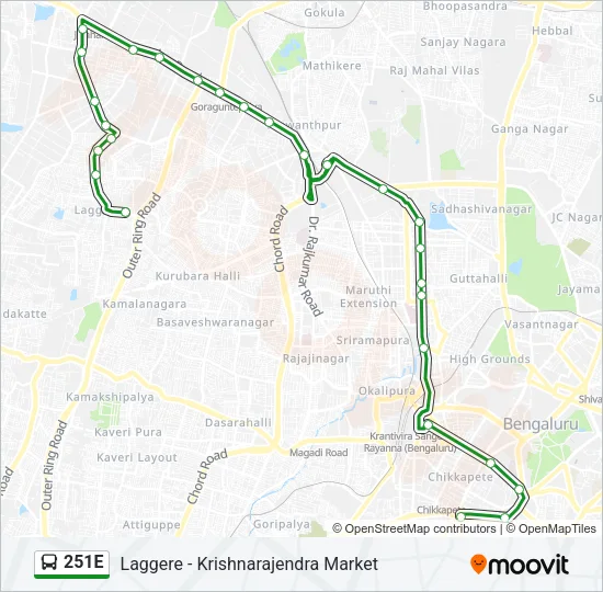 251E Bus Line Map