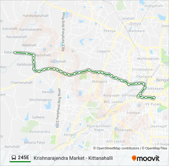 245E Bus Line Map