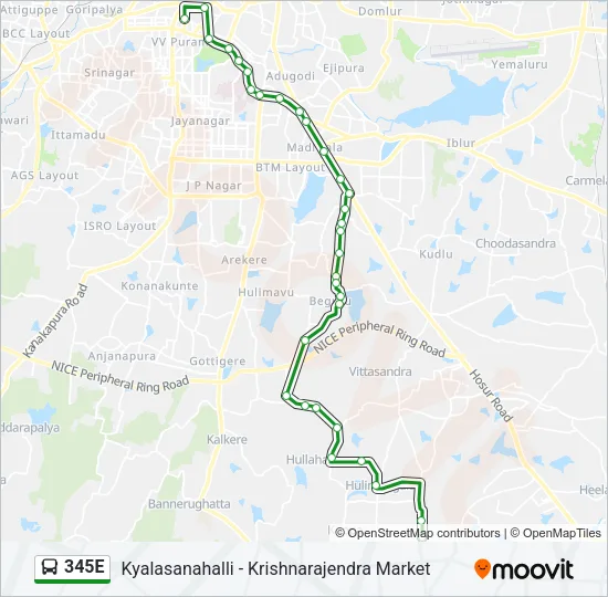 345E Bus Line Map