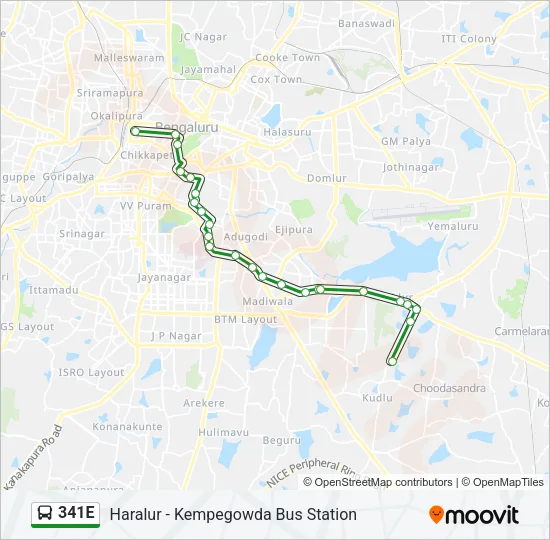 341E Bus Line Map