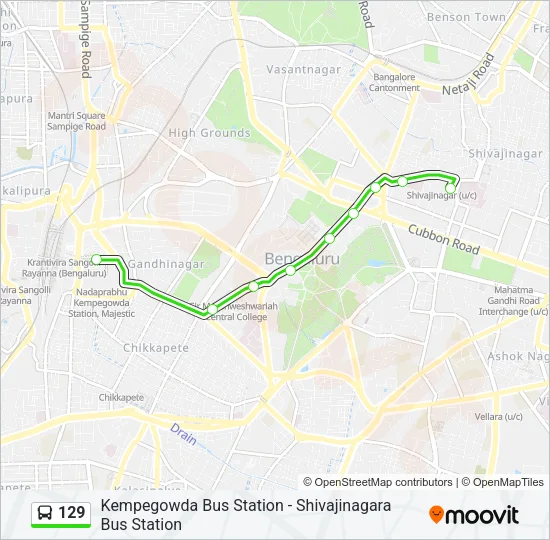 129 Bus Line Map