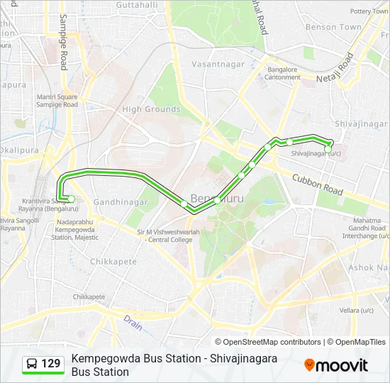 129 Bus Line Map
