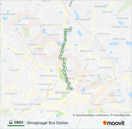 286H Bus Line Map