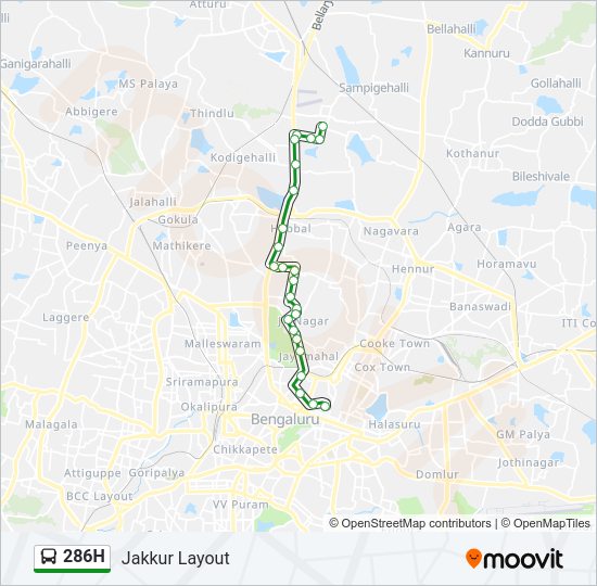 286H bus Line Map