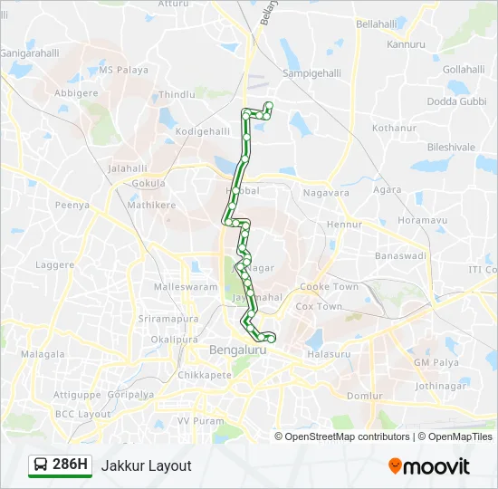 286H Bus Line Map