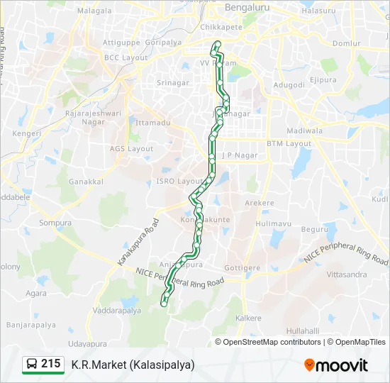 215 Bus Line Map
