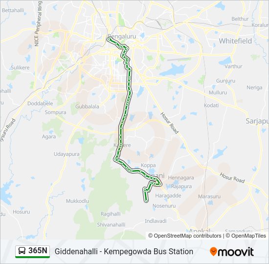 365N bus Line Map