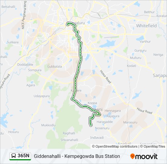 365N Bus Line Map