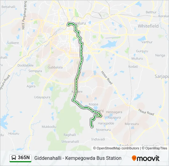 365N Bus Line Map