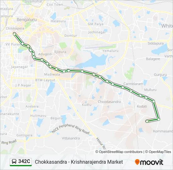 342C Bus Line Map