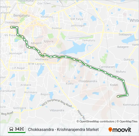 342C Bus Line Map