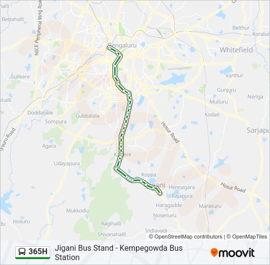 365H bus Line Map