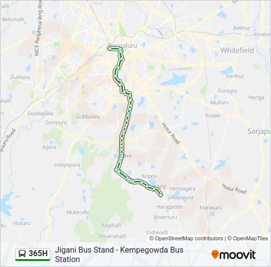 365H Bus Line Map
