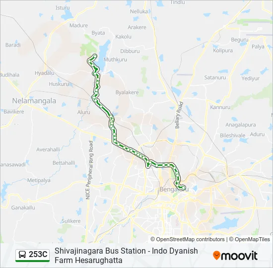 253C Bus Line Map