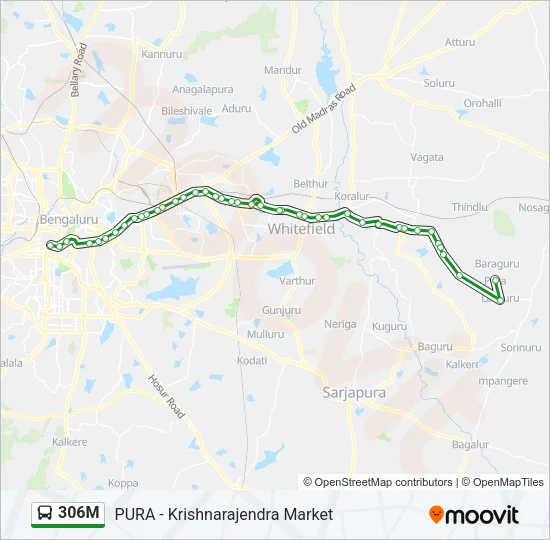 306M Bus Line Map