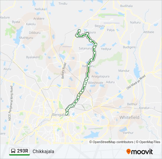 293R Bus Line Map