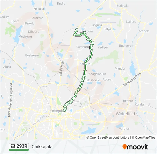 293R Bus Line Map
