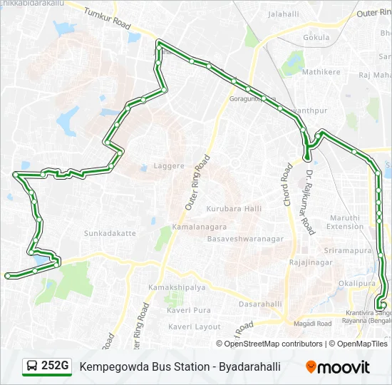 252G Bus Line Map