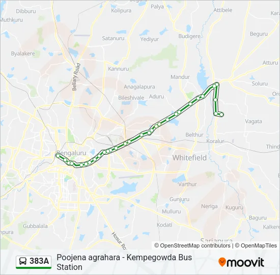 383A Bus Line Map