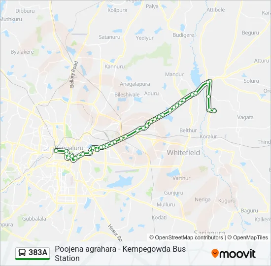 383A Bus Line Map