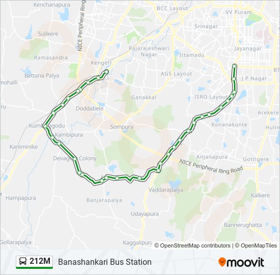 212M bus Line Map