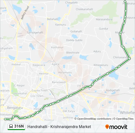 316N Bus Line Map