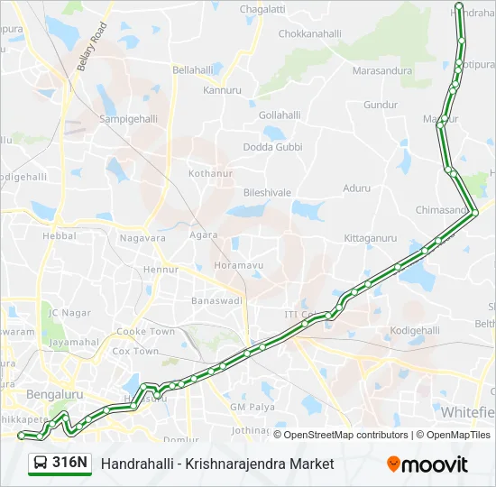 316N Bus Line Map