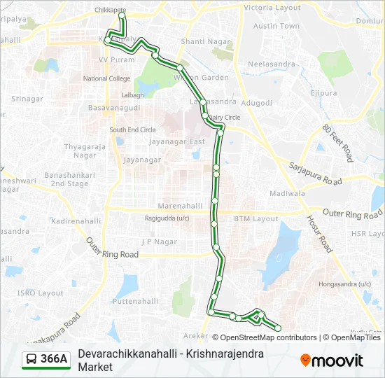 366A Bus Line Map
