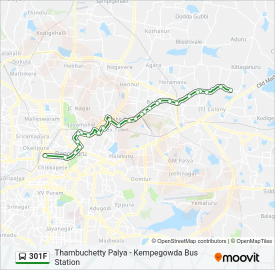 301F Bus Line Map