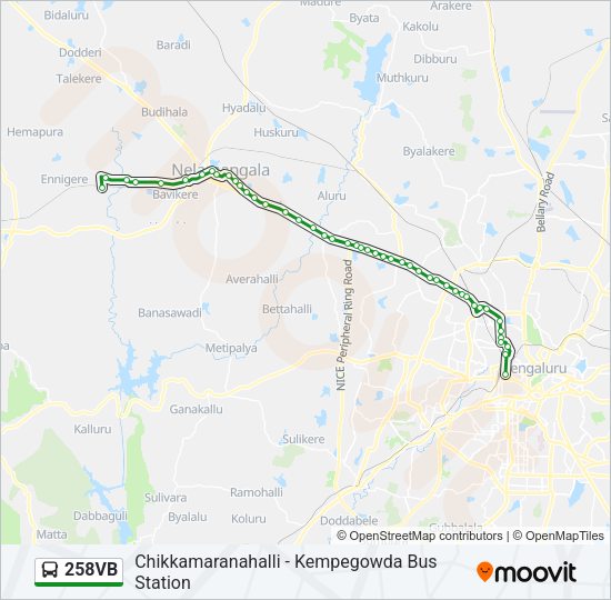 258VB Bus Line Map