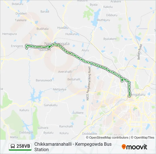 258VB Bus Line Map