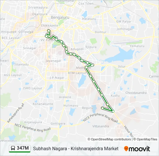 347M Bus Line Map