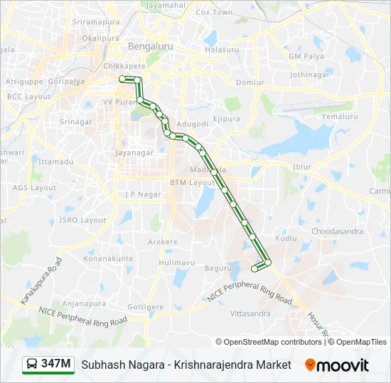 347M Bus Line Map