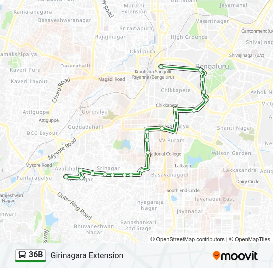 36B Bus Line Map