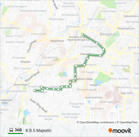 36B Bus Line Map