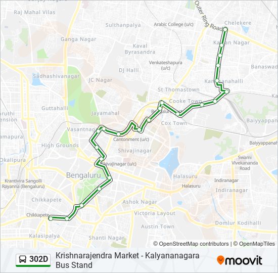 302D bus Line Map