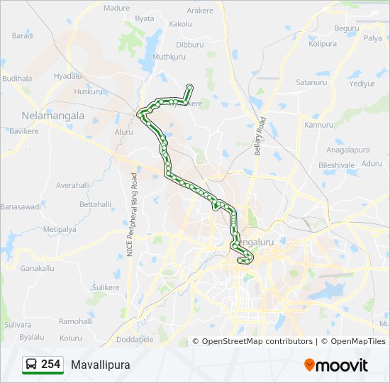 254 bus Line Map