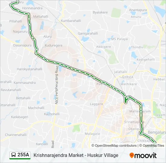 255A Bus Line Map