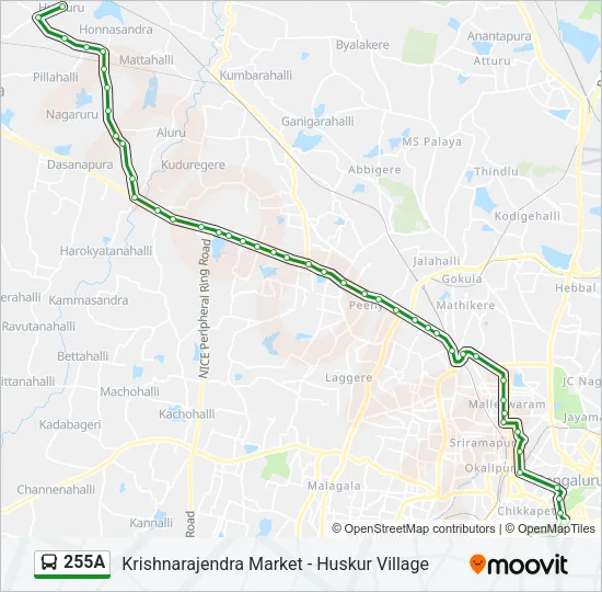 255A Bus Line Map