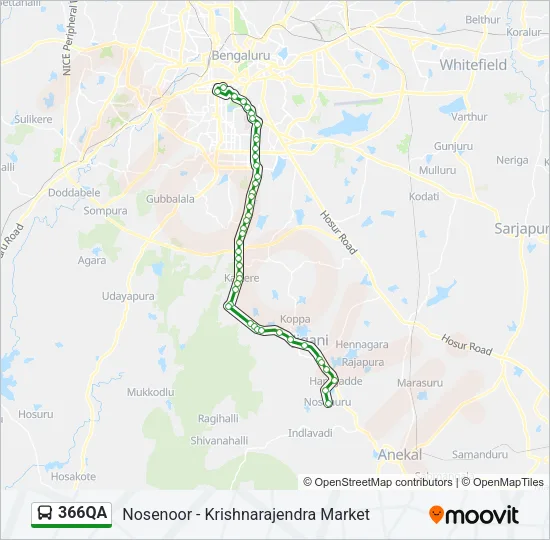 366QA Bus Line Map